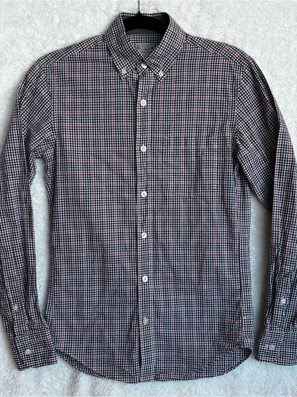 J. Crew Men’s Button-Down Dress Shirt — Black, White, Pink, Gray slim-fit